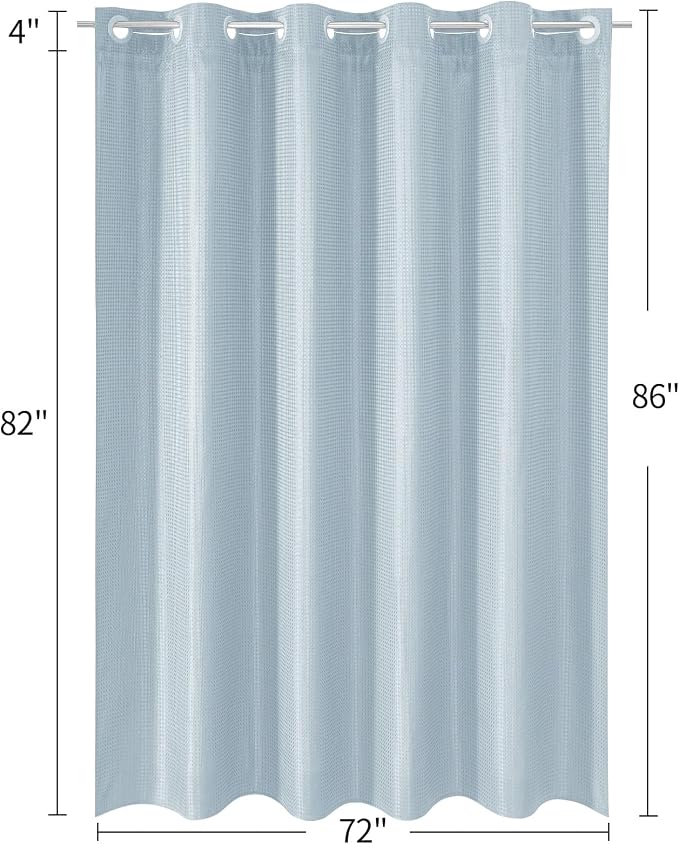 MitoVilla No Hooks Needed Extra Long Shower Curtain Liner Set - Image 7