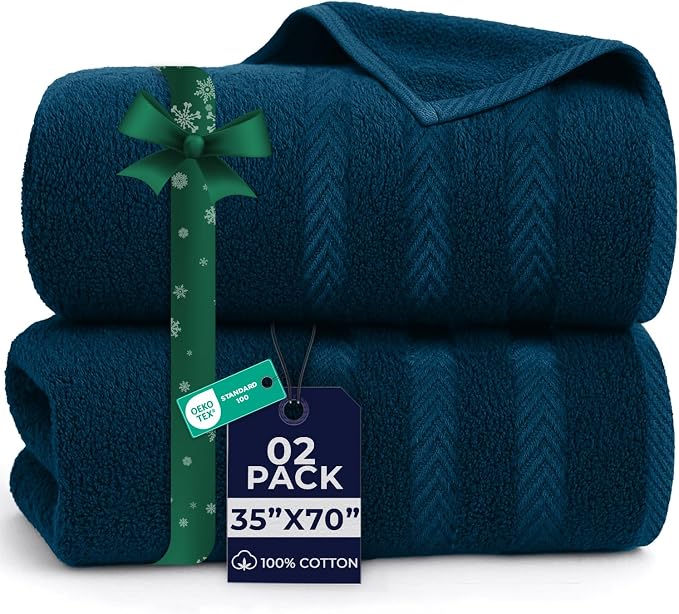 DAN RIVER 2 Pack Luxury Bath Sheets 35x70, 600 GSM, Soft & Quick Dry 100% Ring by DanRiver