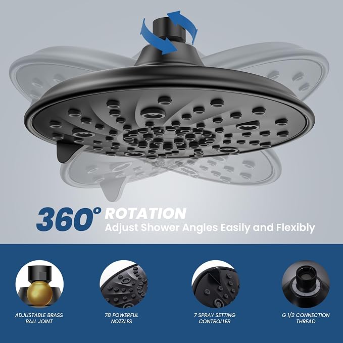 Ryamen Filtered Shower head, Rain Shower Head - Image 6