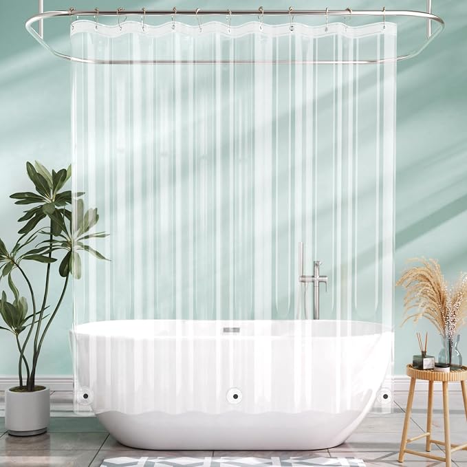 AmazerBath Camper Shower Curtain Liner, 72x65 Clear Shower Curtain Liner by AmazerBath