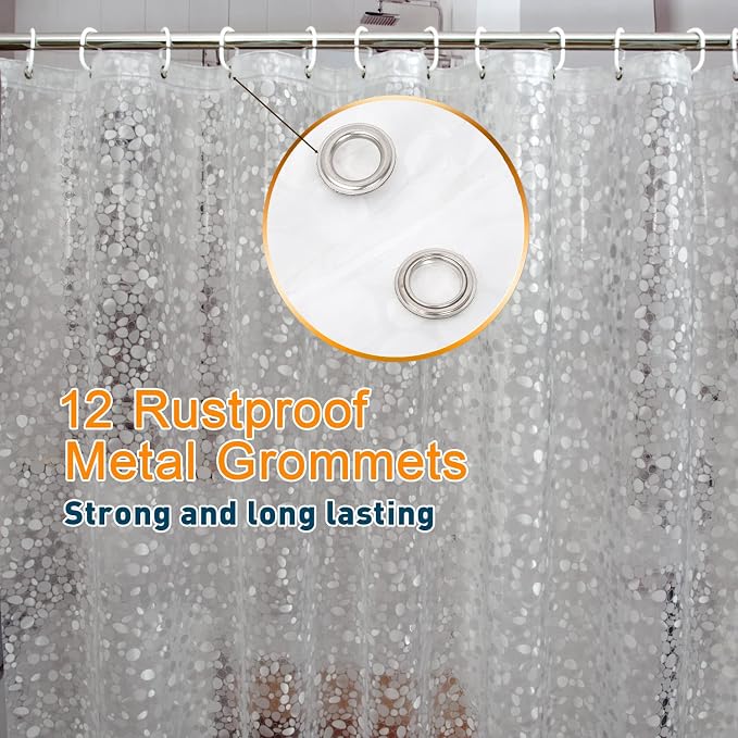 Bostofy EVA 3D Waterproof Shower Curtain Liner, 72”Width x 84”Length - Image 5