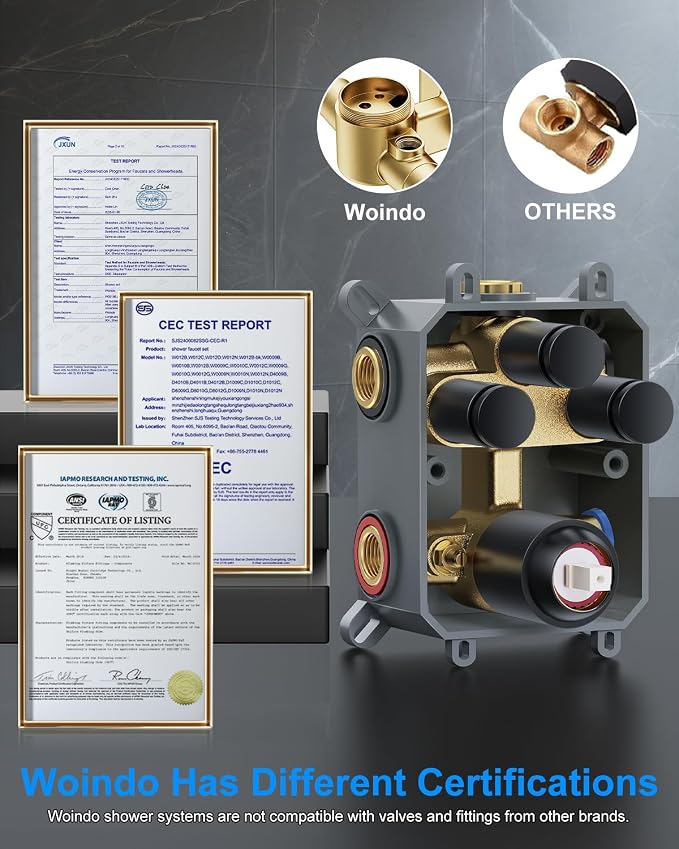 Shower System with Pressure Balance Valve, Matte Black - Image 7