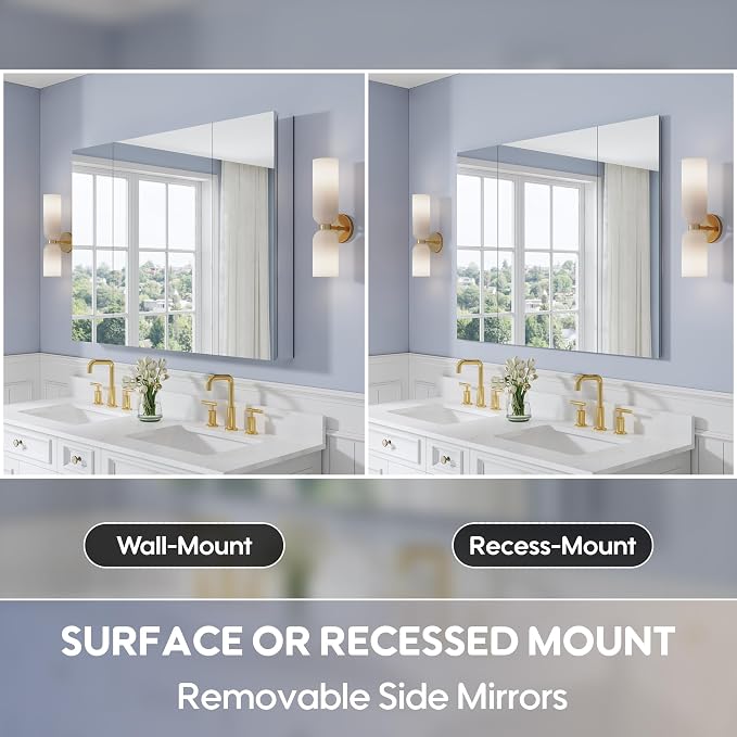 WELLFOR 48" x 36" Bathroom Medicine Cabinet - Image 5