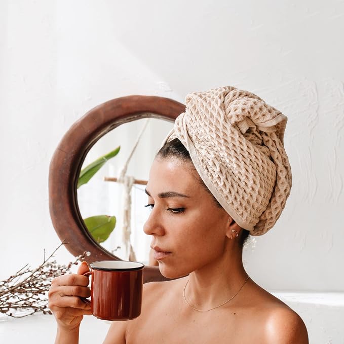sea me at home Waffle Hand Towel – 100% Turkish Cotton, Soft and Absorbent - Image 4