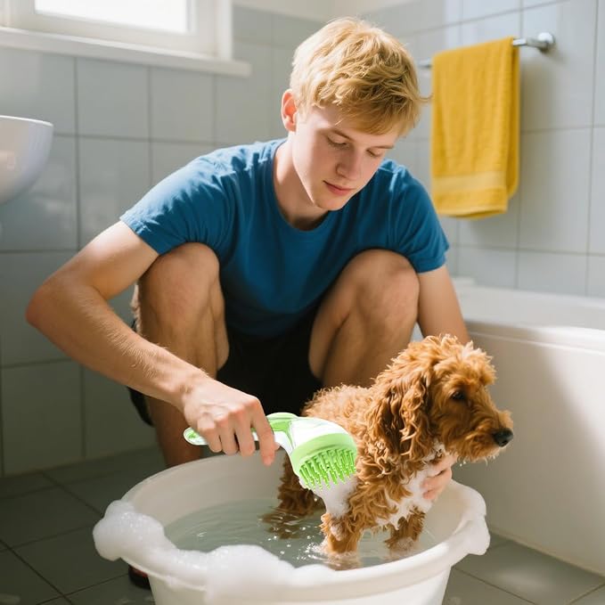 Pet Bathing Brush – Gentle Dog And Cat Scrubber - Image 2