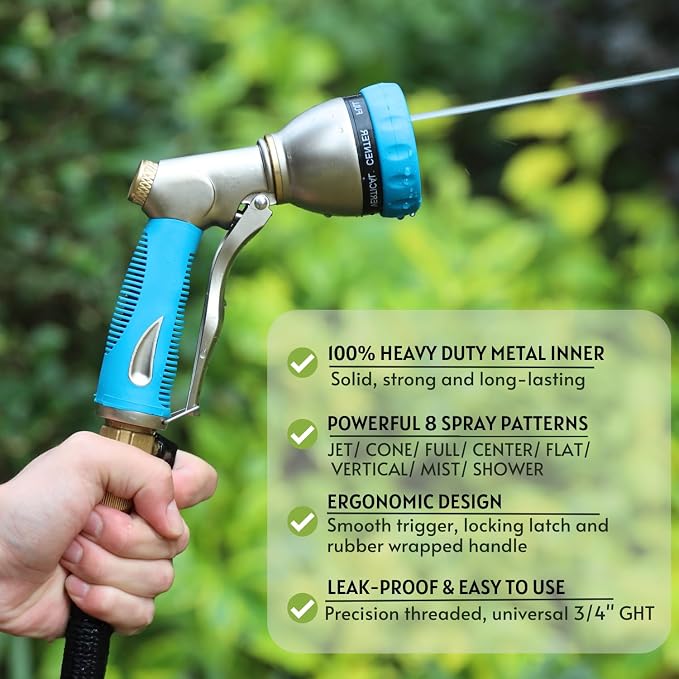 HOSUN Garden Hose Nozzle Sprayer Heavy Duty, 100% Metal Water Hose Nozzle - Image 3