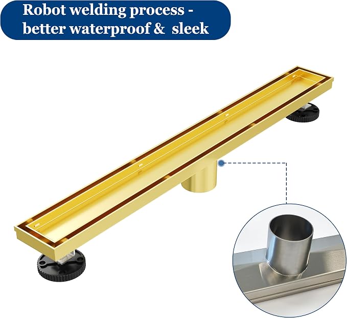 Neodrain 24-Inch Gold Linear Shower Drain - Image 7