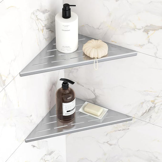 Corner Shower Shelves, 10” Recessed Tile Shower Shelf, 304 Stainless Steel by Qeke