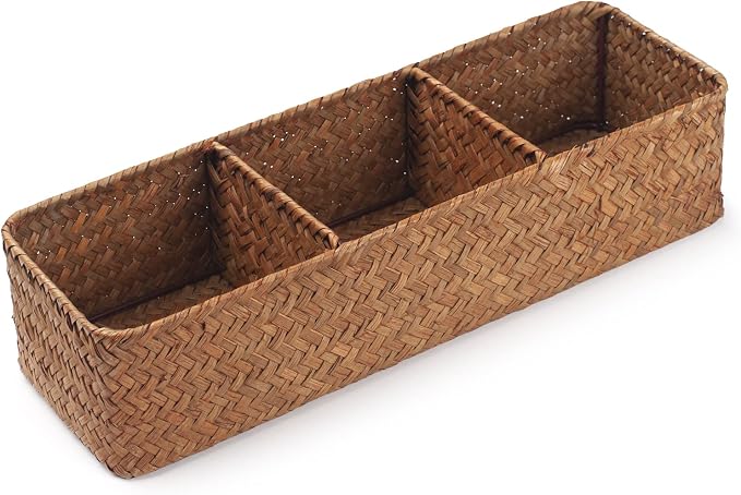 Seagrass Storage Basket Woven Shelf Baskets - Image 3