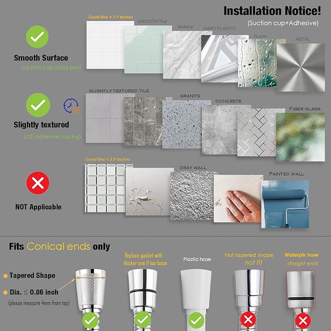 Handle held Shower Head Holder Suction Cup - Image 6