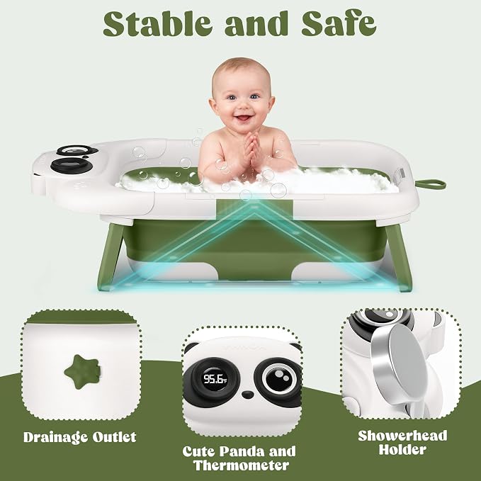 Collapsible Baby Bathtub for Newborn to Toddler, Portable Baby Bath Tub - Image 5