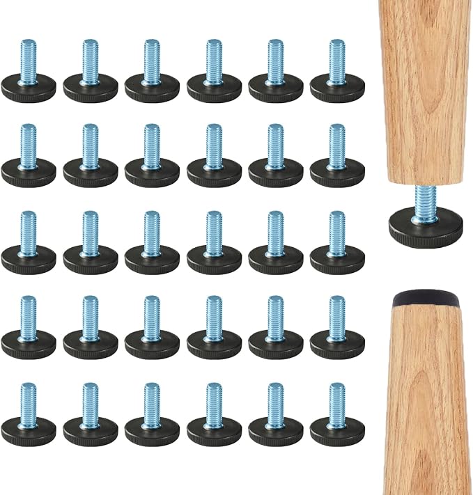 WAFJAMF 32 PCS M6 Thread Adjustable Furniture Levelers Screw in Threaded by WAFJAMF