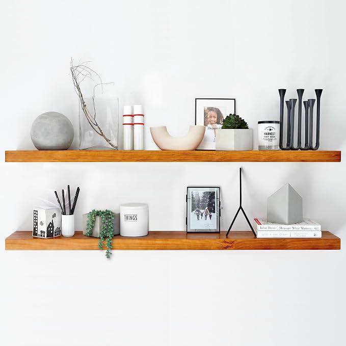 Homeforia 48 inch Oak Floating Shelf, High End Solid Real Wood 48inch Floating by Homeforia