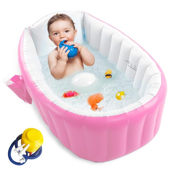 Inflatable Baby Bathtub, Portable Infant Toddler Bathing Tub Non Slip Travel by EZYCOK