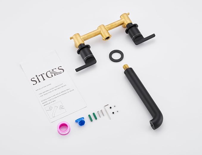 SITGES Solid Brass Wall Mount Tub Filler, High-End Design, High Flow Bathtub - Image 6