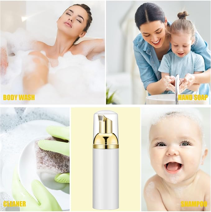 Lil Ray 2 Oz Empty White Foam Pump Bottle, Foamer Soap Dispenser - Image 4