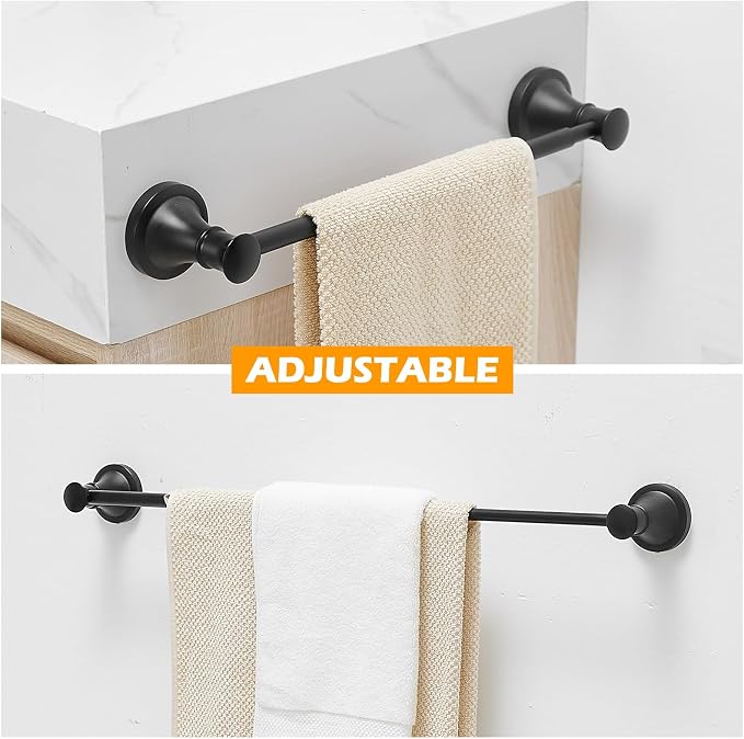 BESy Adjustable 16 to 26 Inch Bath Towel Bar Rack - Image 2