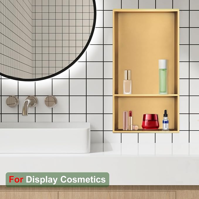 Shower Niche, 12 * 24 Stainless Steel Elegant Bathroom Niche, No Tile Needed - Image 3