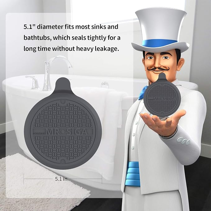 MR.SIGA Silicone Bathtub Stopper, Drain Stopper - Image 2