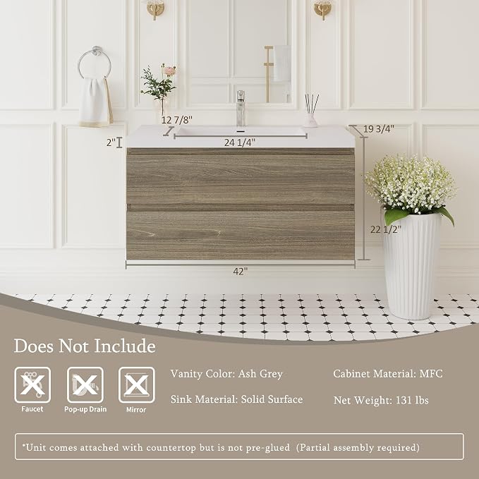 42" Floating Bathroom Vanity - Image 5