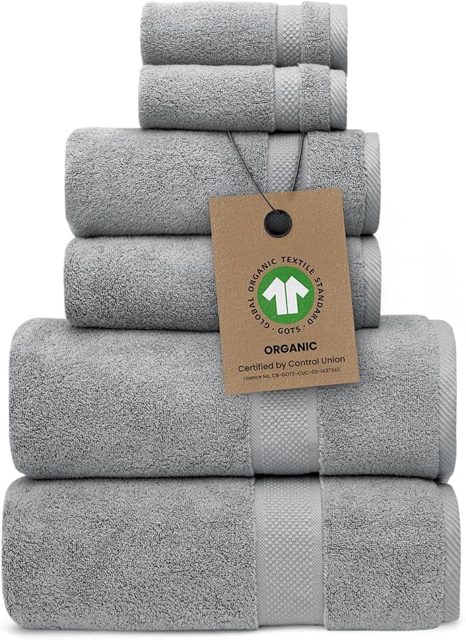 100% Organic Zero-Twist Cotton Towels by AlusaHome