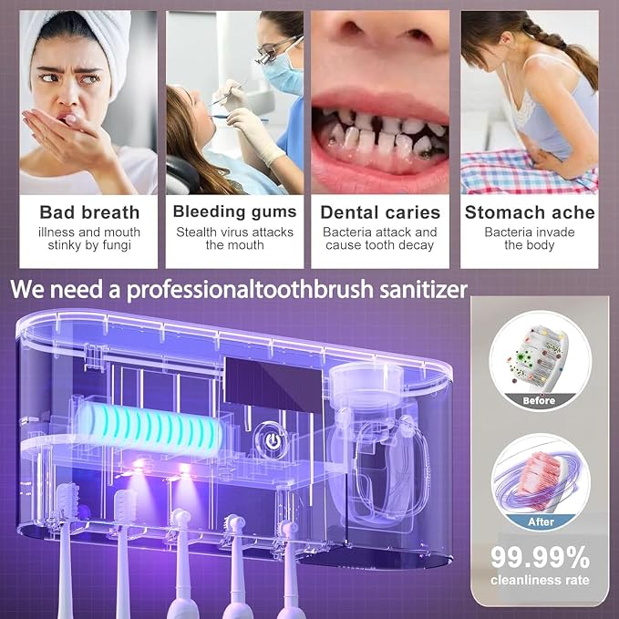 Toothbrush Holders for Bathrooms, Toothbrush Holder Wall Mounted - Image 5