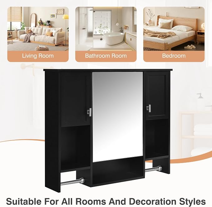 Bathroom Medicine Cabinet, Wall Mounted Bathroom Storage Cabinet - Image 4