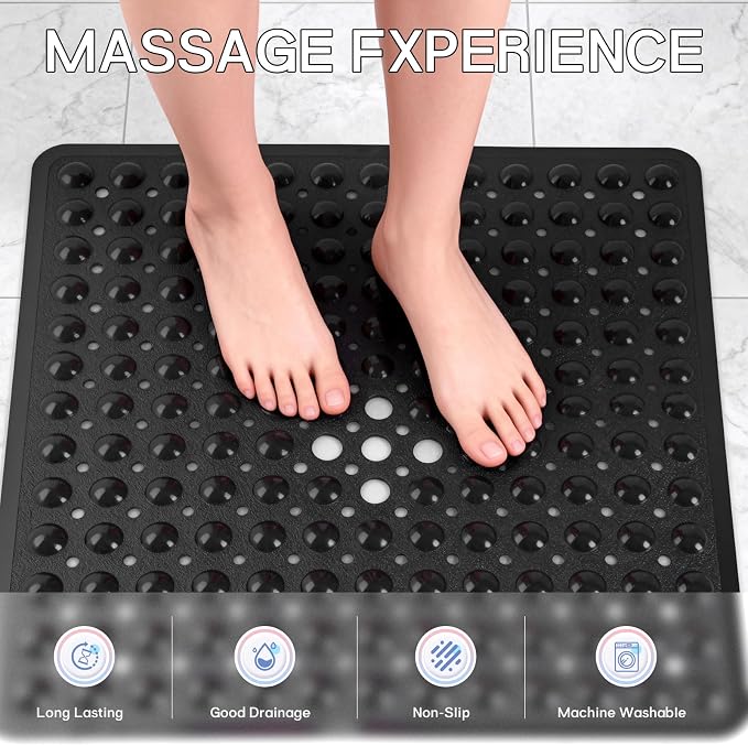 Anti-Slip Bathtub Shower mat, 20.8×20.8（Approximately 53×53cm） inch Soft - Image 5