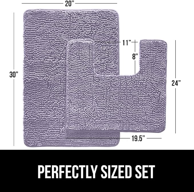 GORILLA GRIP Bathroom Rug Sets, Soft Chenille 2 Piece Area Rugs Set, Toilet - Image 2