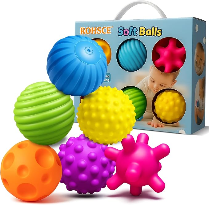 Sensory Ball for Babies 6 to 12 Months, Baby Balls for Toddlers 1-3 Massage by ROHSCE