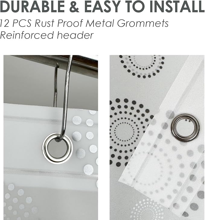 Plastic Shower Curtain Liner, Waterproof Printed PEVA Shower Curtain - Image 6