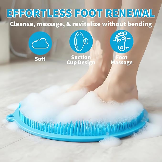 2 Pack Shower Foot Scrubber & Shower Back Scrubber Wall Mounted - Image 3