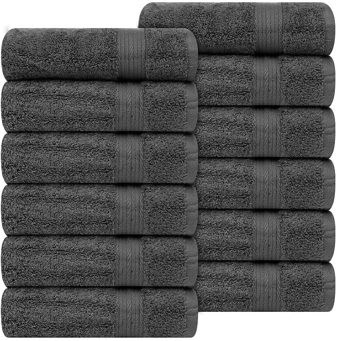 Ample Decor Soft Absorbent Hand Towels 18 X 28 Inch 600 GSM 100% Cotton- 12Pcs - Image 4
