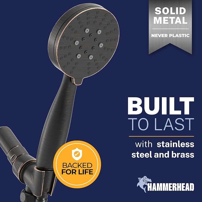 HammerHead Showers® Solid METAL 3-Spray Handheld Shower Head - Image 2