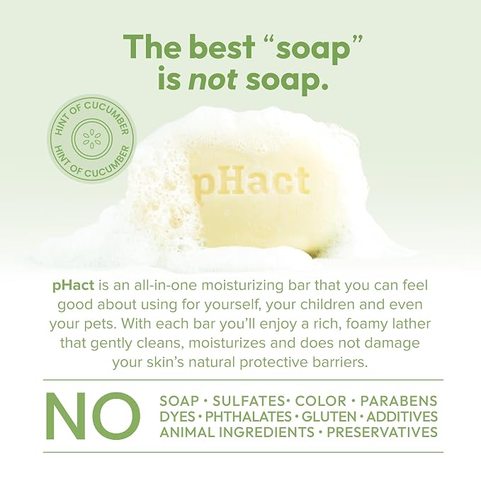 ANDREW LESSMAN pHact Moisture-Rich, Soap-Free Cleansing Bar Cucumber. Natural - Image 5