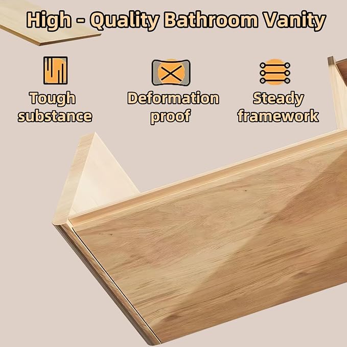 56IN Wall Mounted Bathroom Vanity Set - Image 5