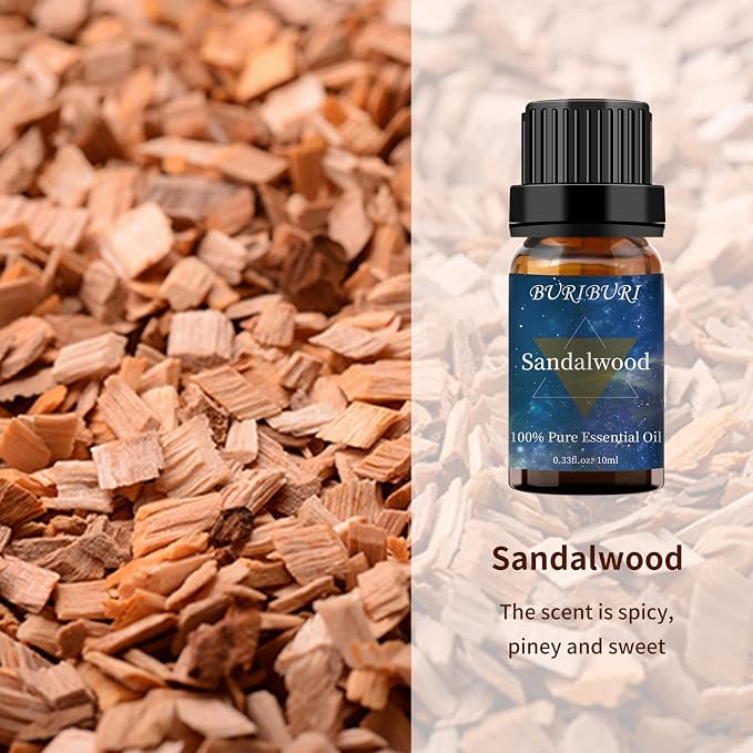 BURIBURI Sandalwood Oils and Vetiver Essential Oils Gifts Set, Soap Making - Image 4