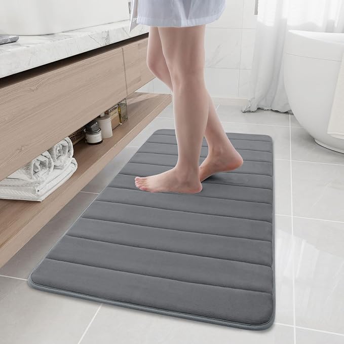 Buganda Memory Foam Bath Mat, Ultra Soft and Non-Slip Bathroom Rugs, Water by Buganda
