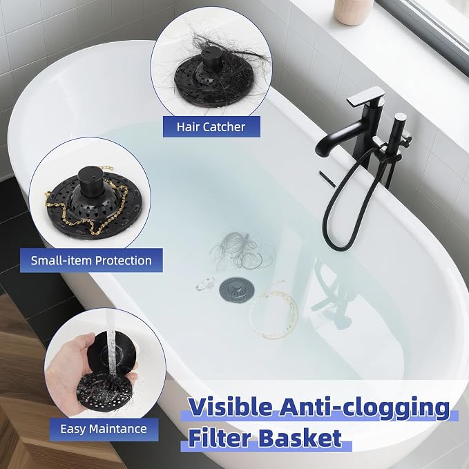 Metal 2 Pack Bathtub Drain Stopper - Image 2