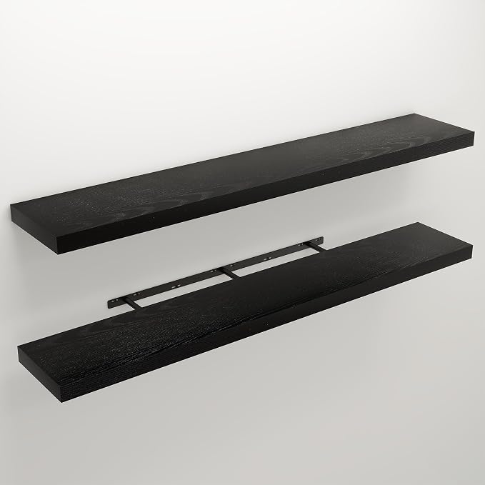 Floating Shelves for Wall, 9.3" Deep Wall Mounted Wood Shelves for Bathroom - Image 3