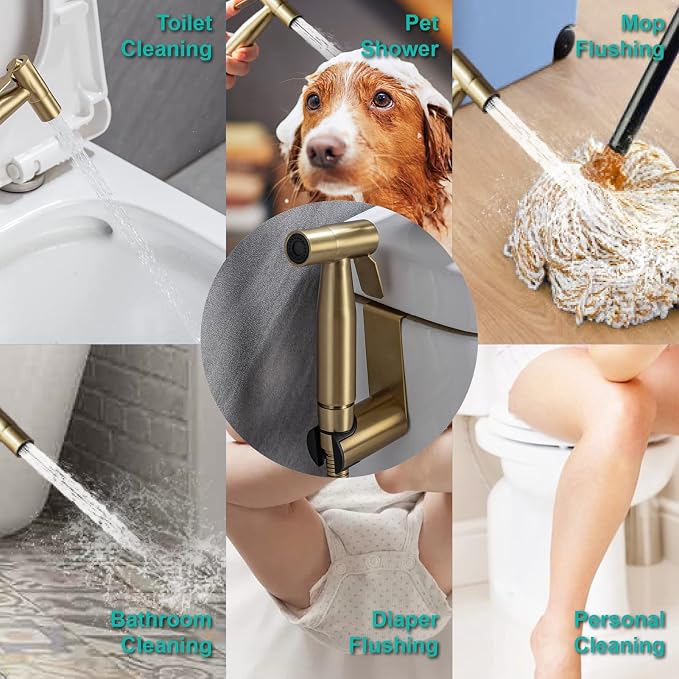 BARROCK Handheld Bidet Sprayer for Toilet, Stainless Steel Metal Made Baby - Image 7