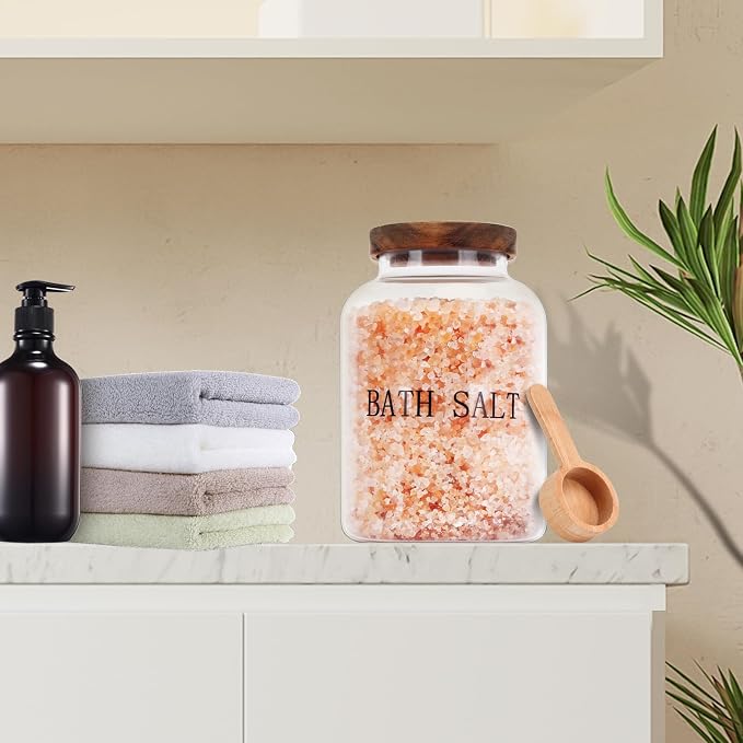 74 oz Glass Bath Salts Jar, Bath Salt Container - Image 4