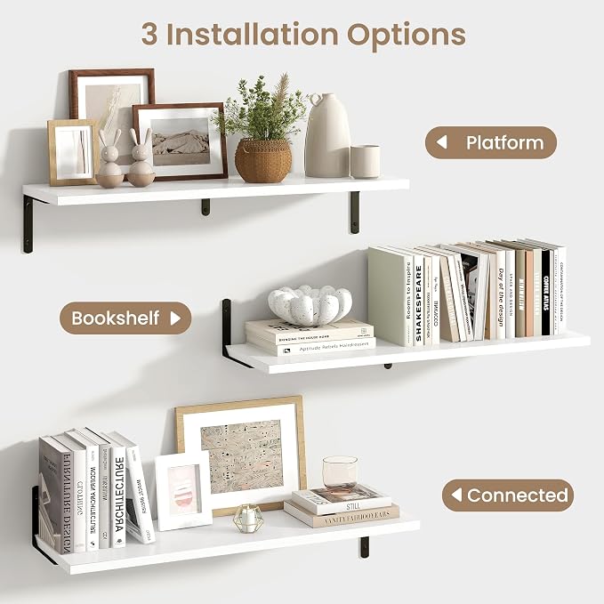Fun Memories Deep Floating Shelves, 32W x 8D Floating Shelves Set of 2 - Image 5