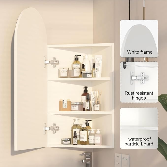 White Corner Medicine Cabinet - Image 5