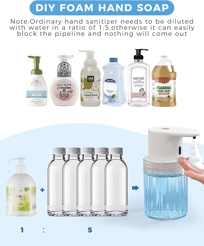 Automatic Foaming Soap Dispenser Touchless, 10oz/300ml Rechargeable, 3 - Image 8