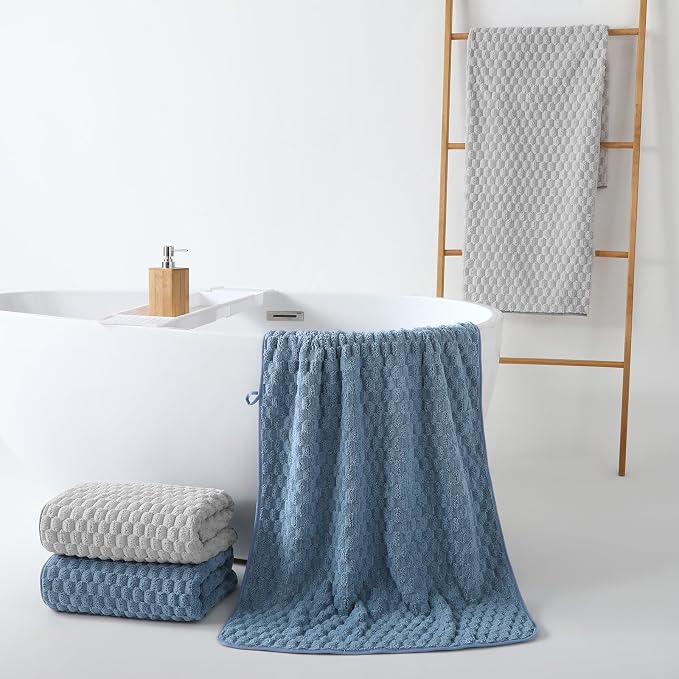 REDKISS Microfiber Bath Towels Set of 4-27x55 Inch Large Waffle Bath Towels - Image 5