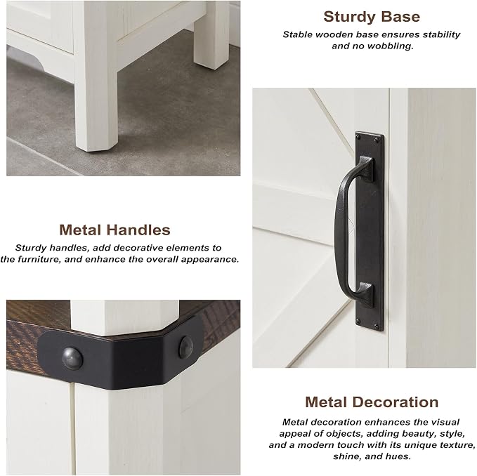 Bathroom Storage Cabinet, 5-Shelf Farmhouse Storage Cabinet - Image 6