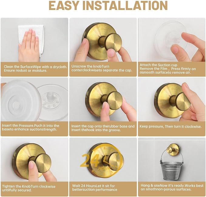 4Pcs New Model No-Drill Suction Cup Hooks - Image 6