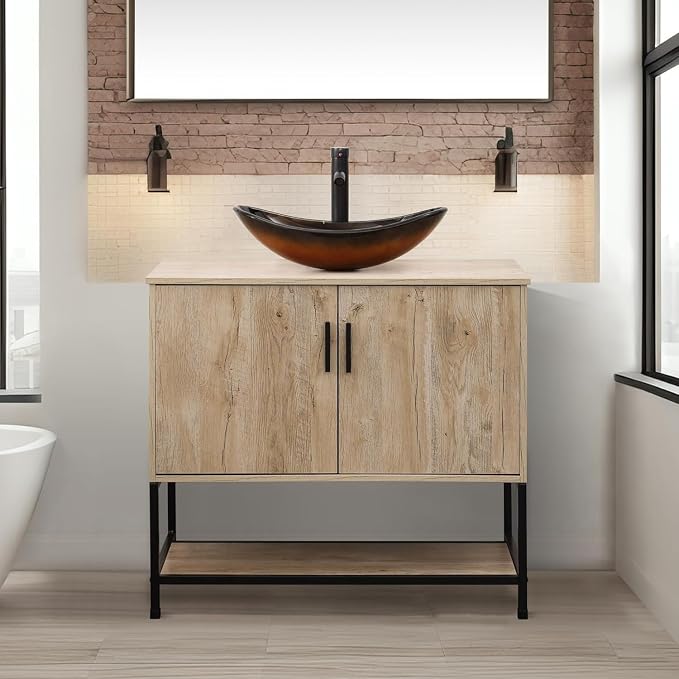 UEV Rustic Oak 36" Bathroom Vanity by YourHomeExcellentVendor