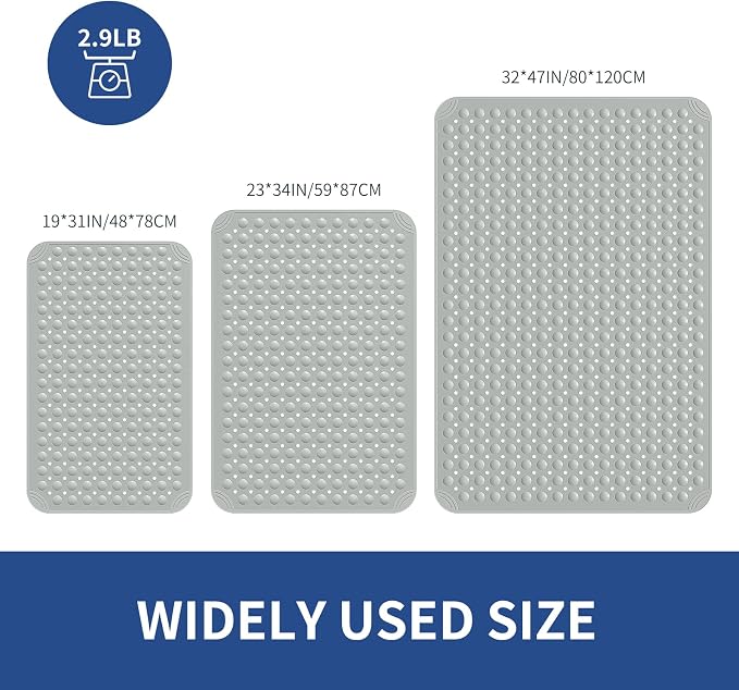 OTHWAY Large Shower Mat 34"x 23", TPE Non Slip Shower Mat - Image 2